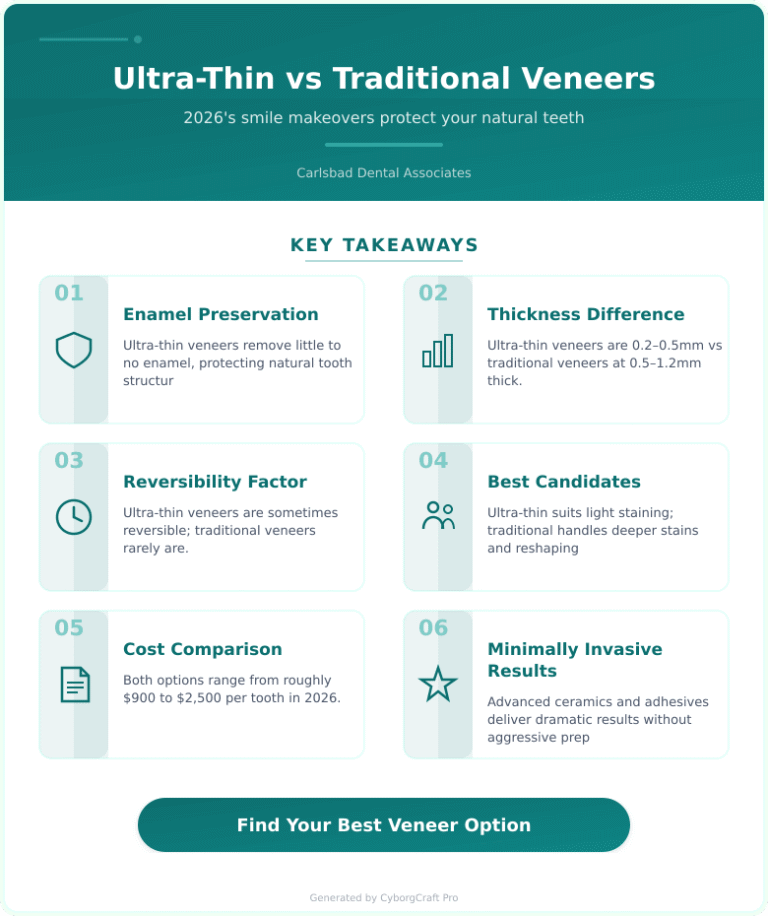 Infographic: Ultra-Thin Veneers vs Traditional: Why 2026's Smile Makeovers Barely Touch Your Enamel - Key concepts and takeaways