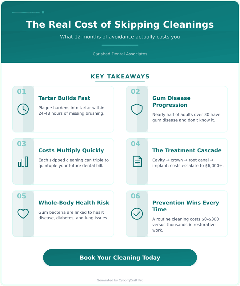 The Truth About Skipping Cleanings: What 12 Months of Avoidance Actually Costs You