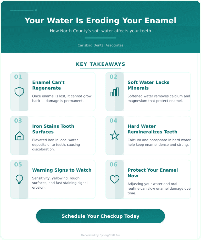 Infographic: That Iron-Stained, Soft Water in North County and What It's Doing to Your Enamel - Key concepts and takeaways