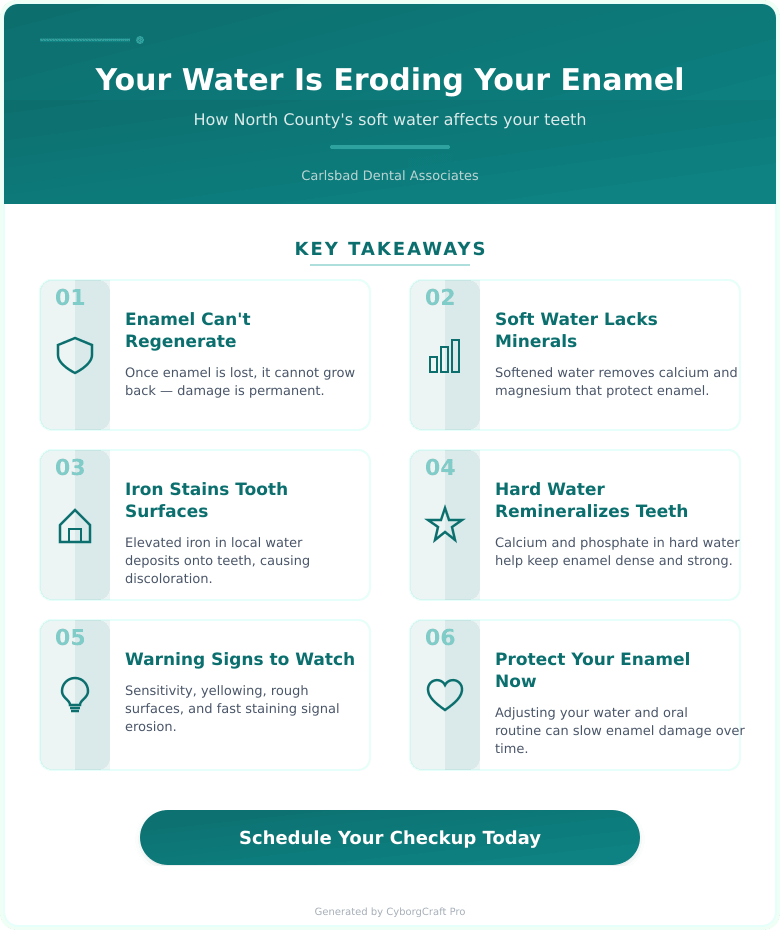 That Iron-Stained, Soft Water in North County and What It’s Doing to Your Enamel