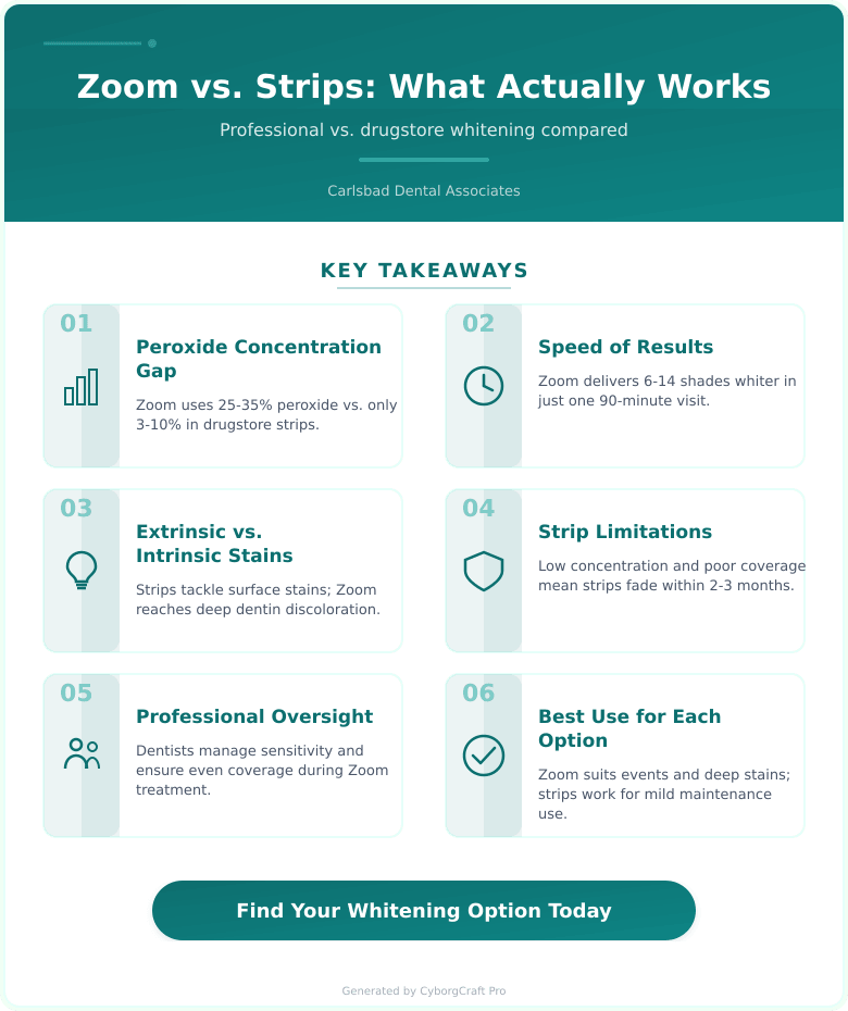 Zoom Whitening in 90 Minutes vs Strips From the Drugstore: What Actually Works